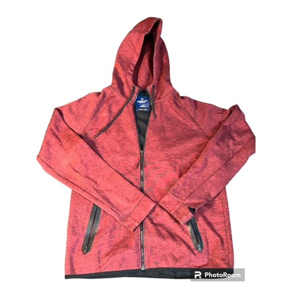 American Eagle Mens Large Burgundy Active Flex Zip up Hoodie Jacket EUC - Picture 1 of 5